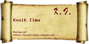 Kosik Ilma névjegykártya
